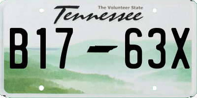 TN license plate B1763X