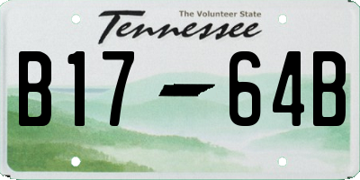 TN license plate B1764B