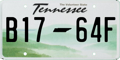 TN license plate B1764F