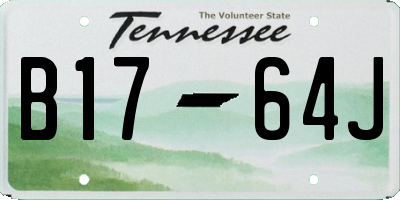 TN license plate B1764J