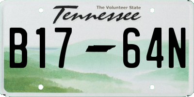 TN license plate B1764N