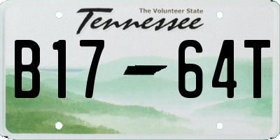 TN license plate B1764T