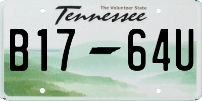 TN license plate B1764U