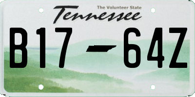 TN license plate B1764Z