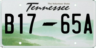 TN license plate B1765A