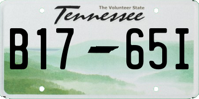 TN license plate B1765I