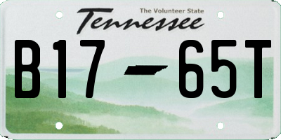 TN license plate B1765T