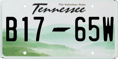 TN license plate B1765W