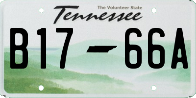 TN license plate B1766A