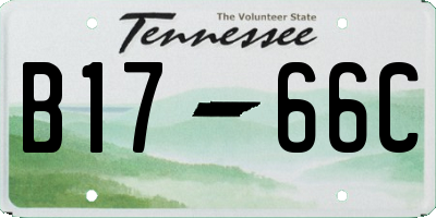 TN license plate B1766C