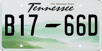 TN license plate B1766D