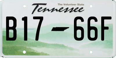 TN license plate B1766F