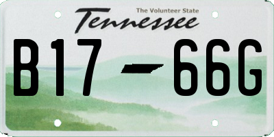 TN license plate B1766G