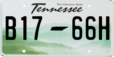 TN license plate B1766H