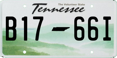 TN license plate B1766I
