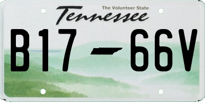 TN license plate B1766V