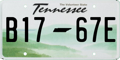 TN license plate B1767E