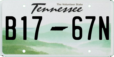 TN license plate B1767N