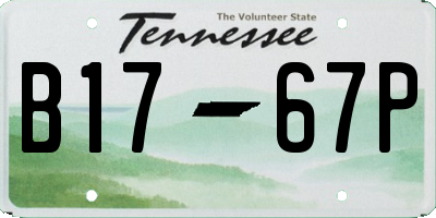 TN license plate B1767P