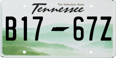 TN license plate B1767Z