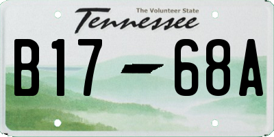 TN license plate B1768A