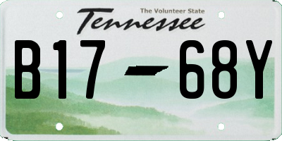 TN license plate B1768Y