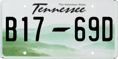 TN license plate B1769D