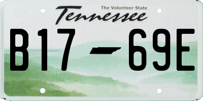 TN license plate B1769E