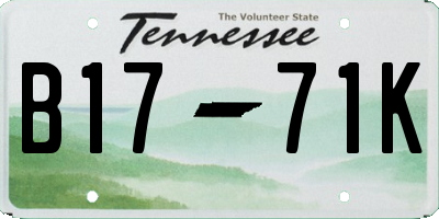 TN license plate B1771K