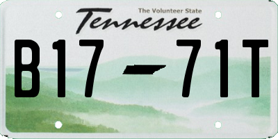 TN license plate B1771T