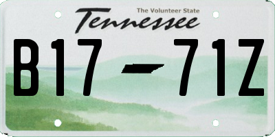 TN license plate B1771Z