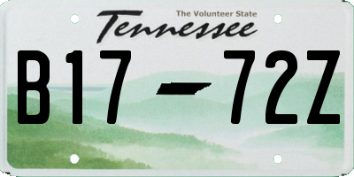 TN license plate B1772Z