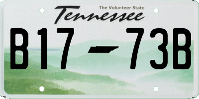 TN license plate B1773B