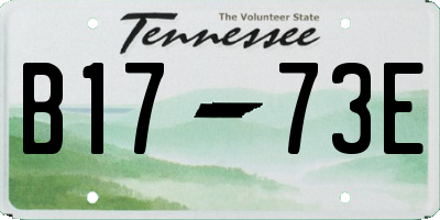 TN license plate B1773E