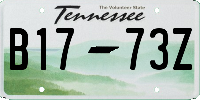 TN license plate B1773Z