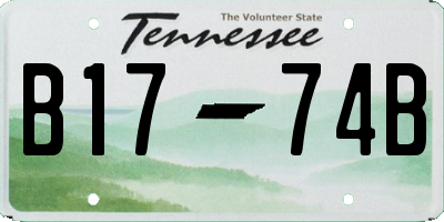 TN license plate B1774B