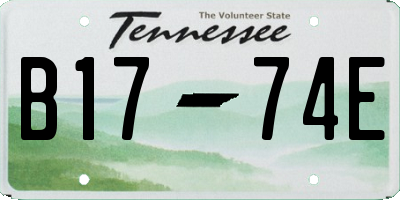 TN license plate B1774E