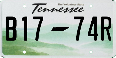 TN license plate B1774R