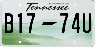 TN license plate B1774U