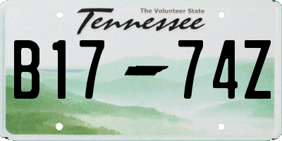 TN license plate B1774Z
