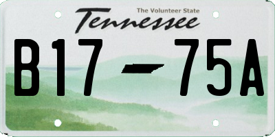 TN license plate B1775A