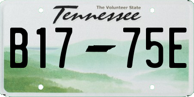 TN license plate B1775E