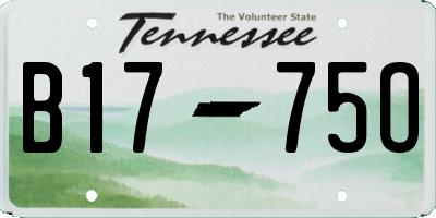TN license plate B1775O