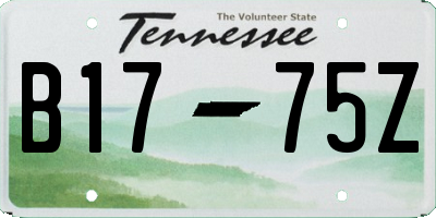TN license plate B1775Z