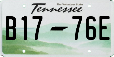 TN license plate B1776E