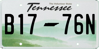 TN license plate B1776N