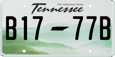 TN license plate B1777B