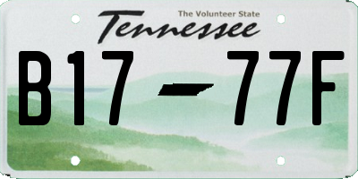 TN license plate B1777F
