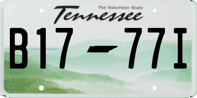 TN license plate B1777I