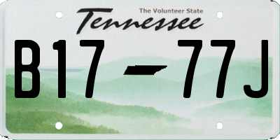 TN license plate B1777J